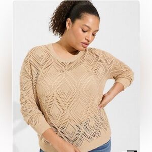 Pullover long sleeved crew neck sweater